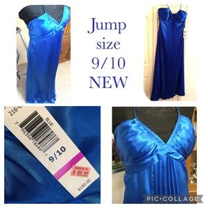 ⭐SALE Royal Blue Satin Halter Gown by Jump - Prom, Wedding etc